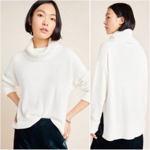 Anthropologie Blair cream cowl neck sweater